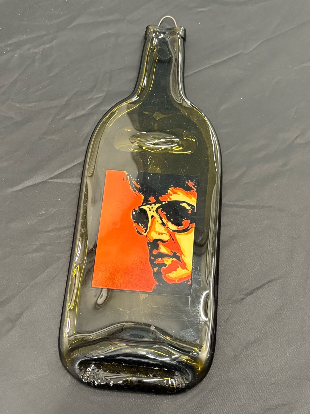 Elvis Glass Bottle Wall Art with Red Pop Portrait